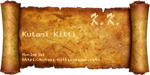 Kutasi Kitti névjegykártya